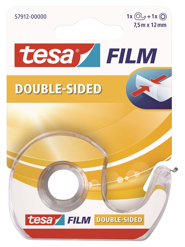 tesa film double-sided tape 7.5m x 12mm Läpinäkyvä + dispenser