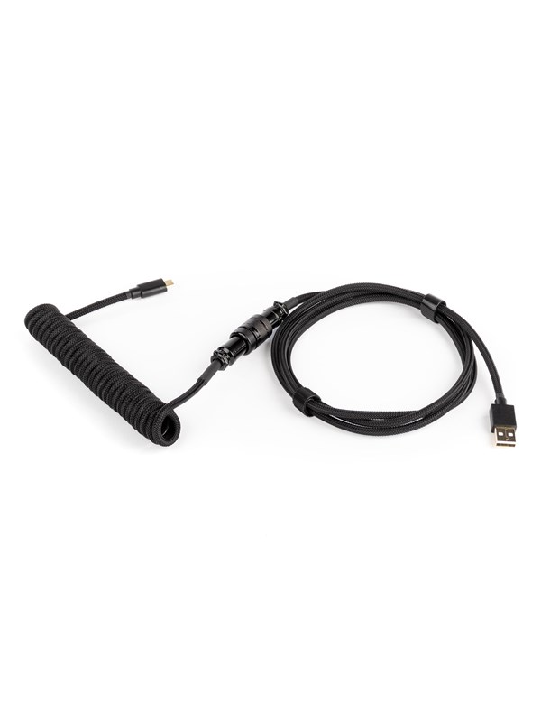 DUTZO Coiled Aviator Micro-USB B cable - Musta - Päivitä lisävarusteita - Musta