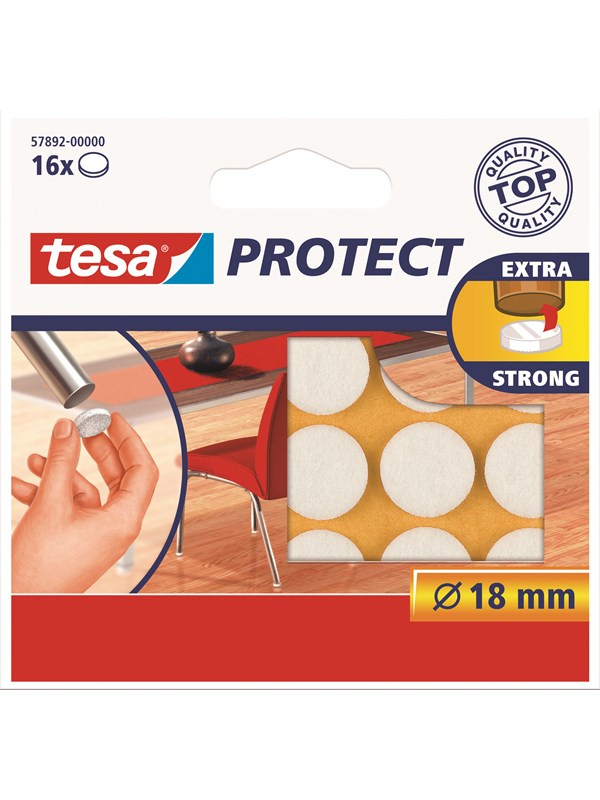tesa Protect Anti-scratch felts Ø 18mm Valkoinen