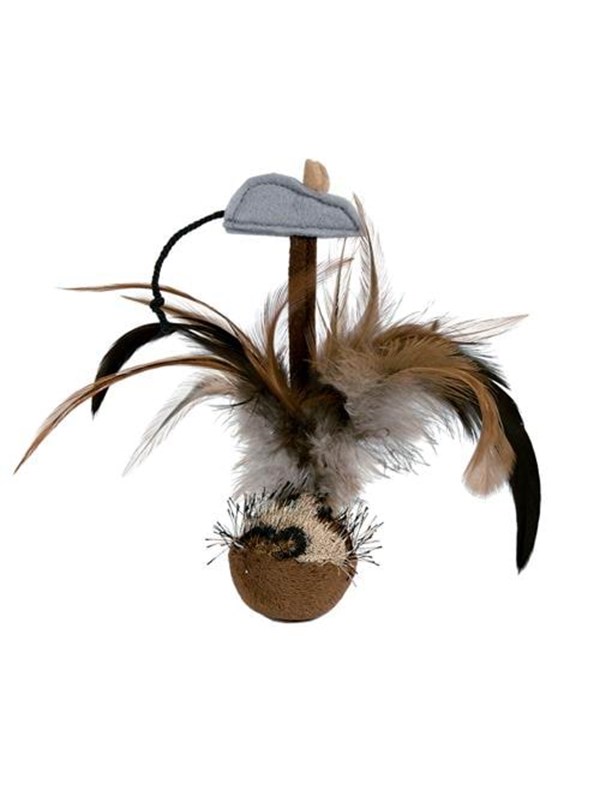 Trixie Roly-poly badminton with mouse/microchip plush 15 cm
