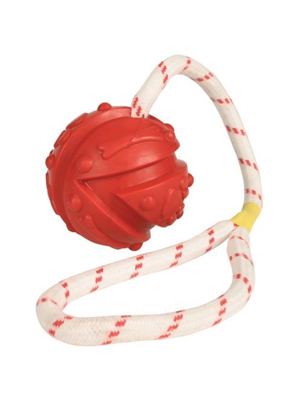 Trixie Aqua Toy ball on A rope floatable natural rubber ø 7/35 cm - Assorted