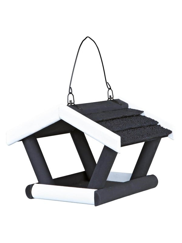 Trixie natura bird feeder hanging pine wood 17 × 19 × 14 cm black/white