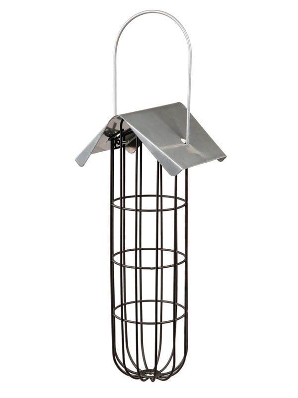Trixie Fat ball feeder with roof 4 fat balls metal 11 × 25 × 10 cm Musta