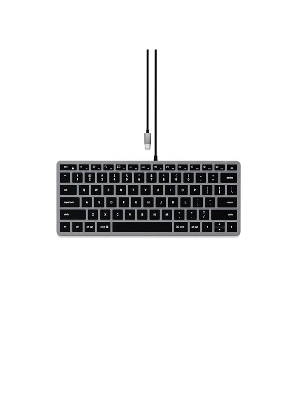 Satechi Slim W1 taustavalaistu näppäimistö (US English Layout) - Näppäimistö - Englanti (US) - Musta