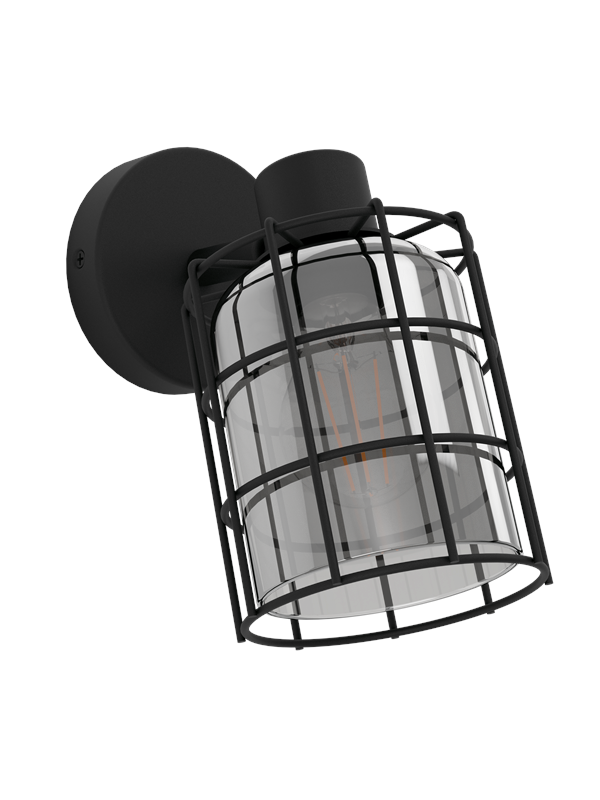 EGLO CONSACA spotti, musta-läpinäkyvä
