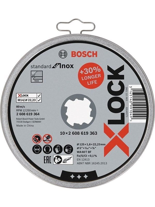 Bosch Leikkauslevy X-LOCK 125 x 1,6 mm 10 kpl.