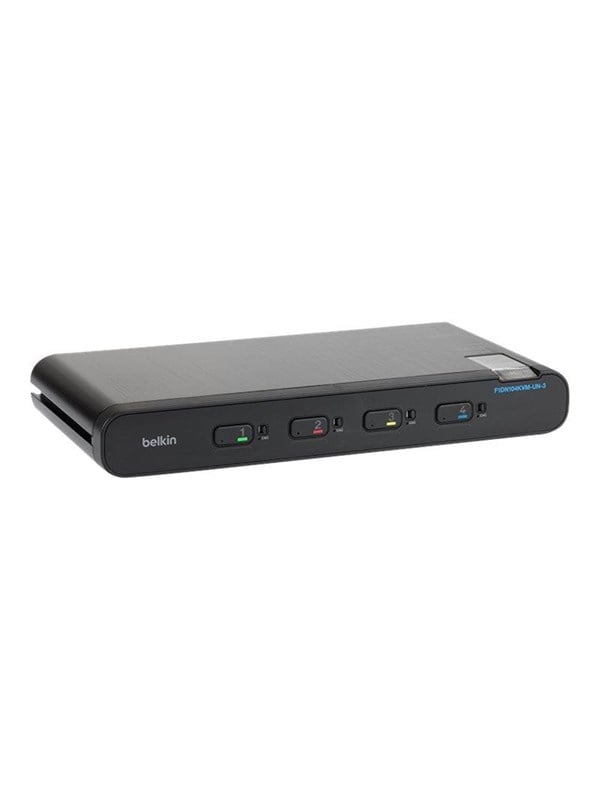 Belkin Yleinen 2. sukupolven turvallinen KVM-kytkin, jossa on yksi pää ja 4 porttia sekä CAC.