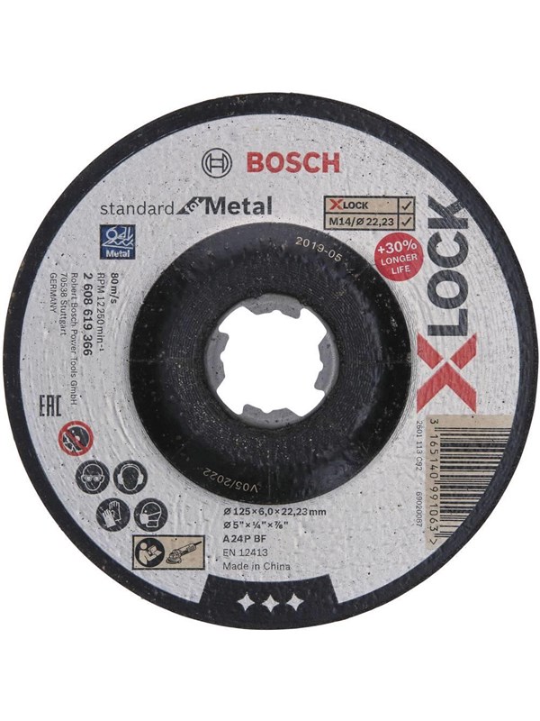 Bosch 2608619366 X-LOCK Hiomalevy (off-set) 1-kappale 125 mm 22.23 mm 1 kpl