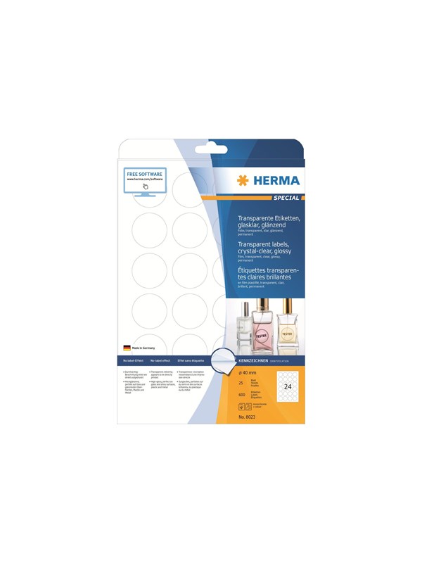 HERMA elokuvan etiketit - 600 etikettiä - 40 mm pyöreä