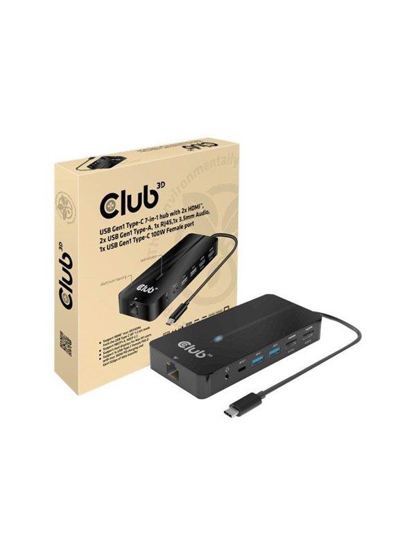 Club 3D CSV-1595 - telakointiasema - USB-C 3.2 Gen 1 - 2 x HDMI - GigE