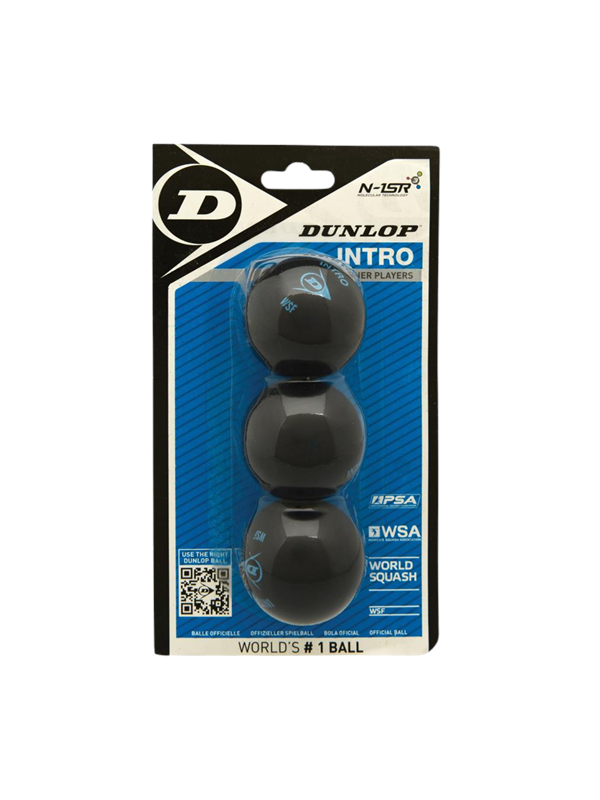 Dunlop Intro 3-Pack Squash Ball -pakkaus
