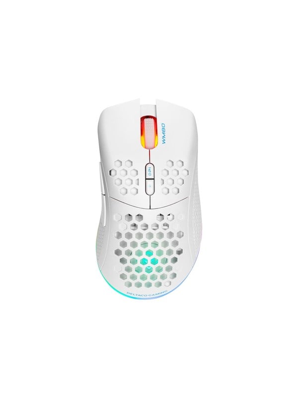 Deltaco GAMING WM80 Wireless ultralight Pelihiiri - Hiiri - 7 painiketta - Valkoinen