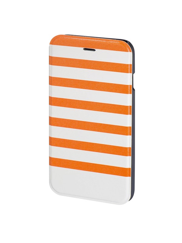 Hama ""Stripes"" Kirjanen Case for Apple iPhone 6/6s orange/white