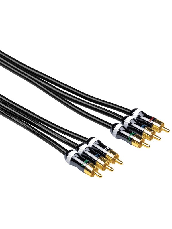 Hama YUV-kaapeli 3 RCA - 3 RCA metalli 1,5 m