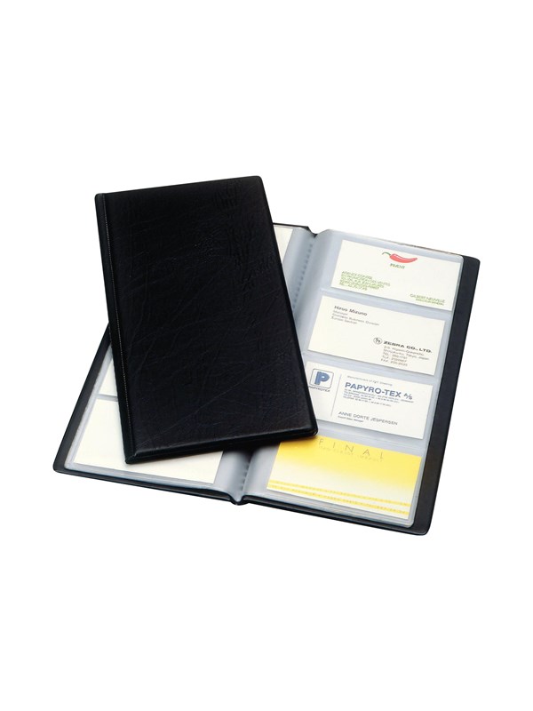 Esselte Business card book - for 60 x 95 mm - capacity: 128 cards - Musta