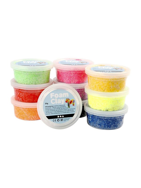 Creativ Company Vaahtomuovisavi - Perusvärit 10x35gr