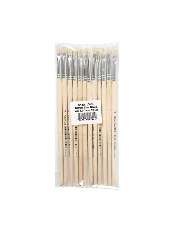 Creativ Company Wooden brushes No. 4 short Kahva 12pcs.