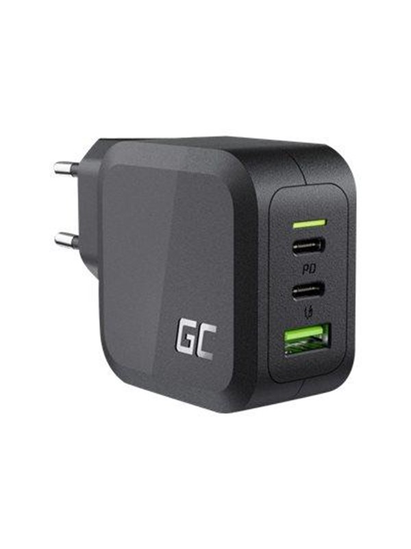 Green Cell power adapter - PowerGaN - USB 2 x USB-C - 65 Watt
