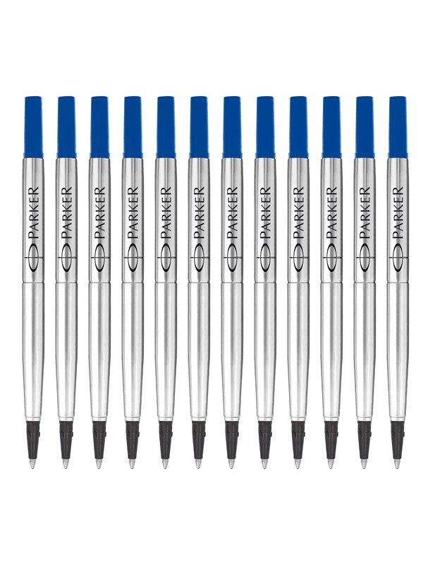 Parker Rollerball Pen Refills | Medium Tip | Blue QUINK Ink | 12 Count