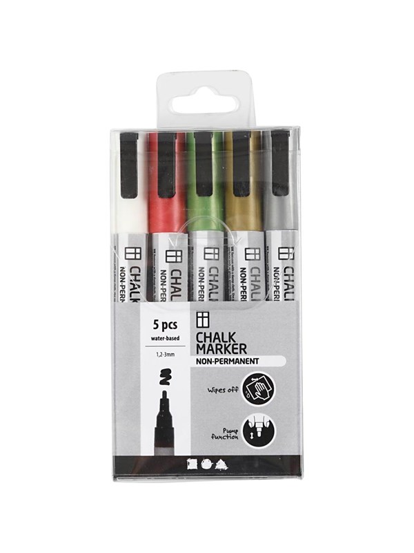 Creativ Company Liidutaulumerkit metalliväreissä 5 kpl