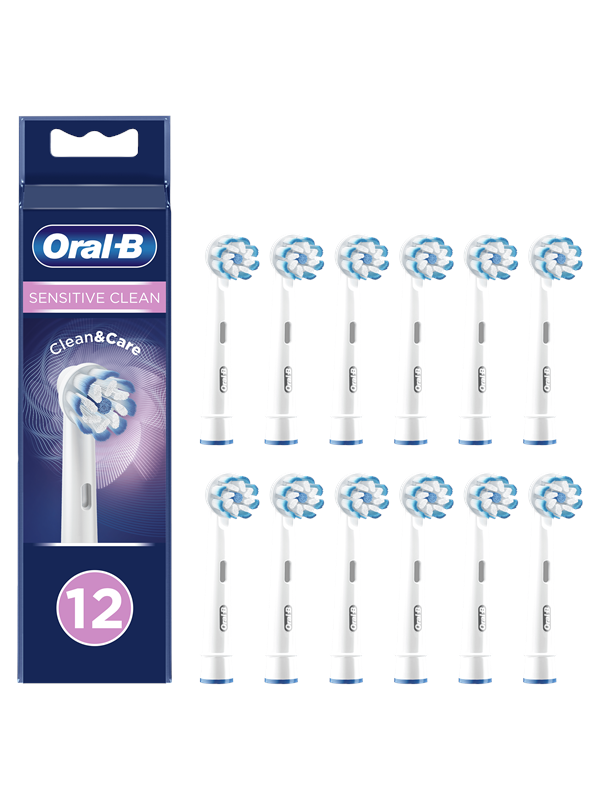 Oral-B Hammasharjan vaihtopäät Sensitive Clean -Vaihtoharjat, 12 Kpl