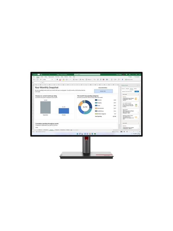 27" Lenovo ThinkVision P27h-30 - 2560x1440 - IPS - 100W USB HUB - LANAjatteleVisio P27h-30 - 2560x1440 - IPS-näyttöpaneeli - 100 W USB HUBiin ja LANiin.