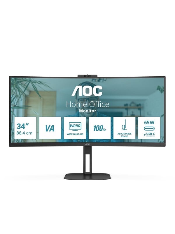 34" AOC Value-line CU34V5CW/BK - V5 Sarja - LED monitor - curved - 34"