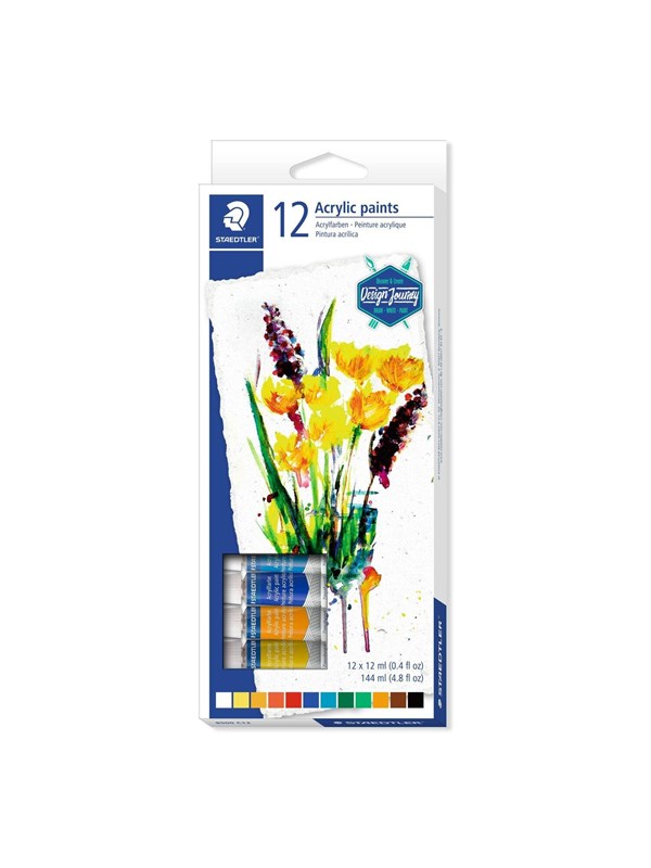 Staedtler Design Journey 8500 C12 akryylimaalissetti, 12 x 12 ml