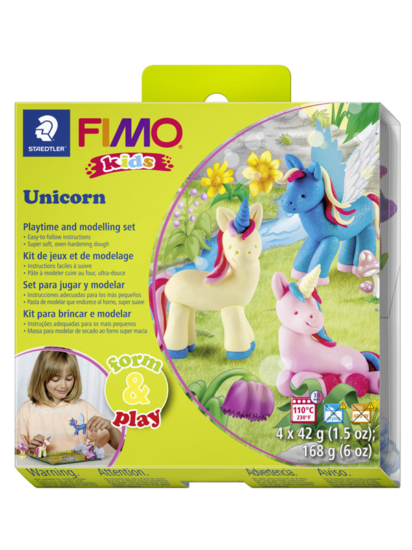 Staedtler Aseta malli savi Fimo Kids F&P yksisarvinen.
