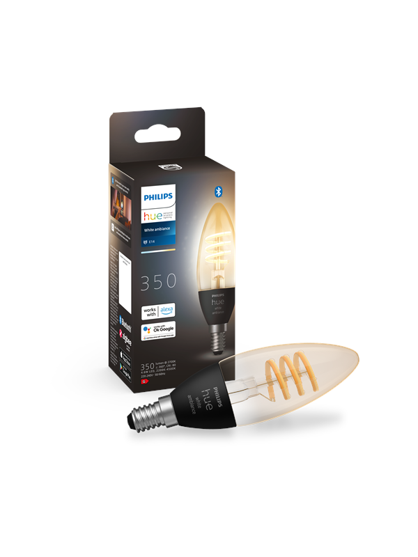 Philips Hue Valkoinen Ambiance Filament E14 Candle 1-Pack
