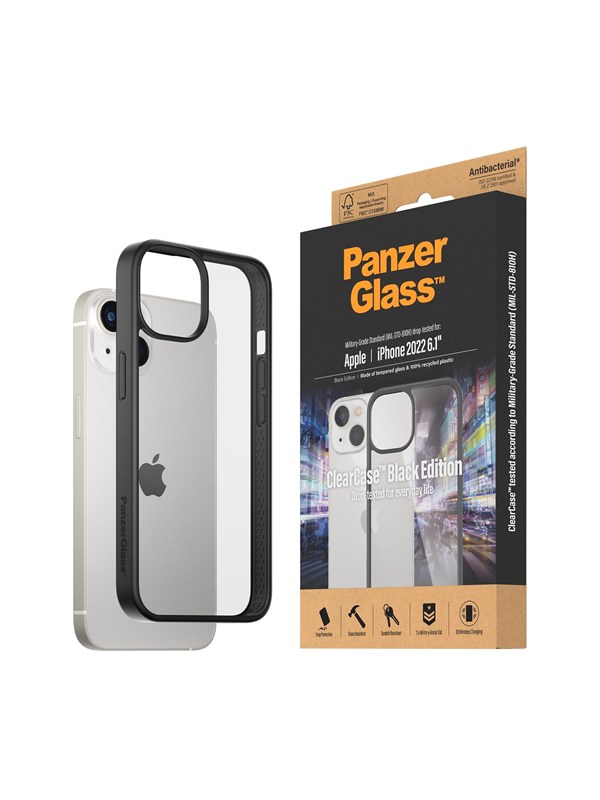PanzerGlass ClearCase Apple iPhone 14 | 13 | Musta