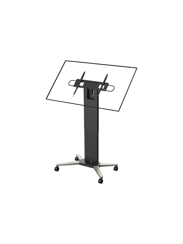 Vision - cart - motorised - for flat panel - trolley - matte black - Max 130 kg - recommended for 90""