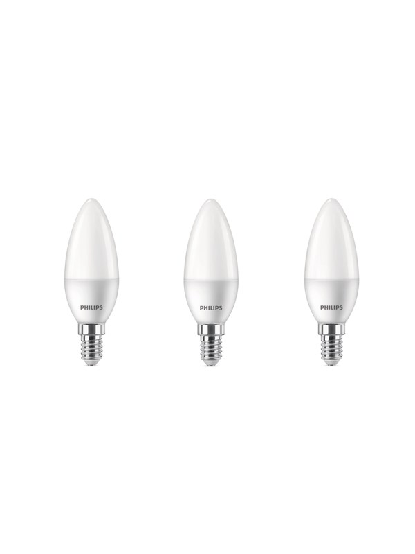 Philips LED-lamppu Kerte 4,9 W/827 (40 W) kolmen kappaleen pakkaus E14