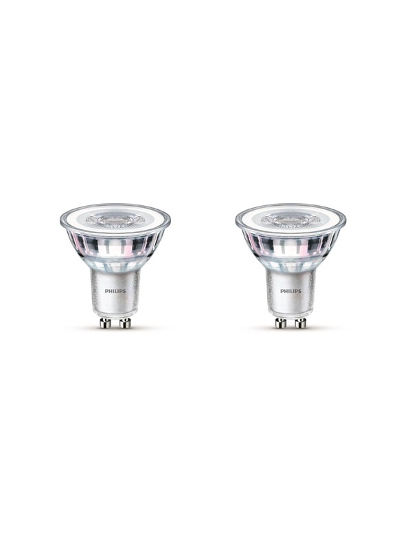 Philips LED-lamppu LED-klassikko 4,6 W/827 (50 W) kahden pakkaus GU10