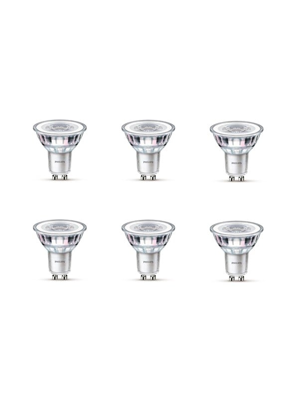 Philips LED-lamppu LED-klassikko 3,5 W/827 (35 W) kuuden kappaleen pakkaus GU10