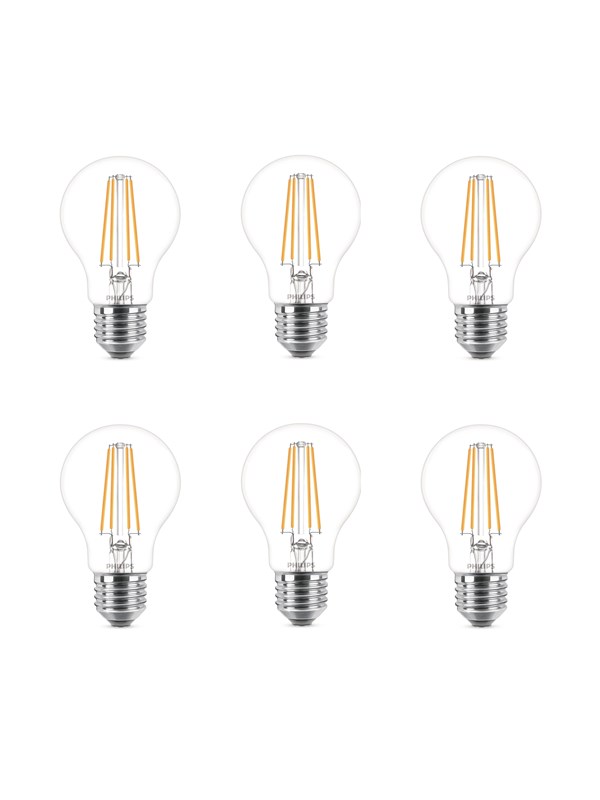 Philips LED-lamppu LEDClassic 7W/827 (60W) kirkas 6-pack E27