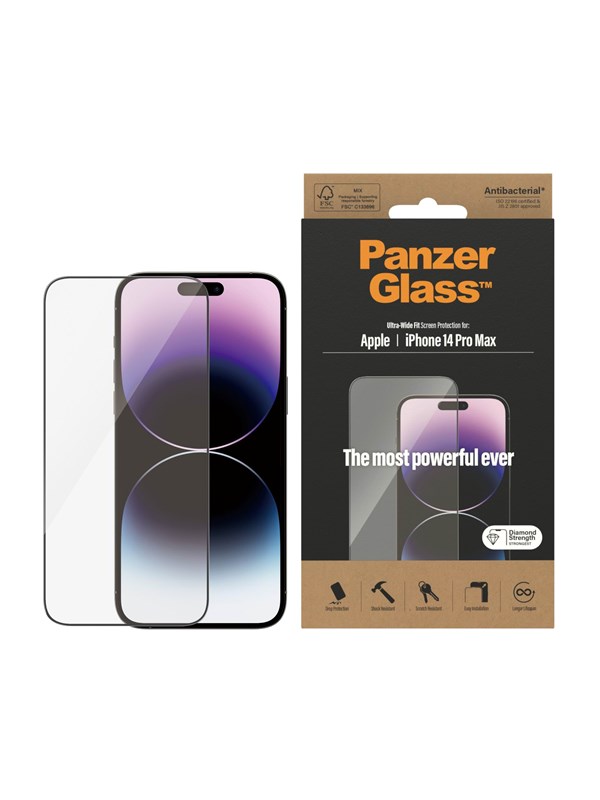 PanzerGlass Näytönsuoja Apple iPhone 14 Pro Max -puhelimelle | Ultra-Wide Fit