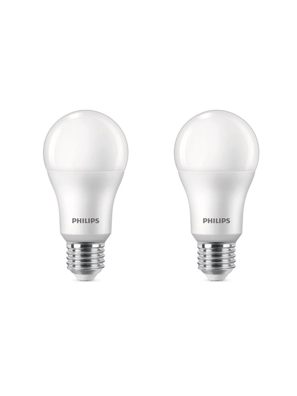 Philips LED-lamppu 13 Watin / 827 valon sävyinen (100 Watin teho) matto kahden pakkaus E27