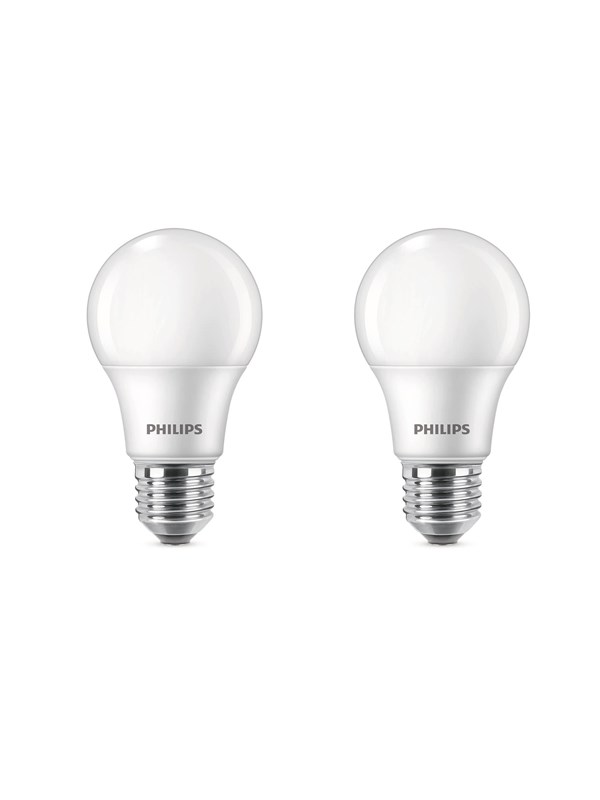 Philips LED-lamppu 8W/827 (60W) himmeä 2-packattu lamppu E27