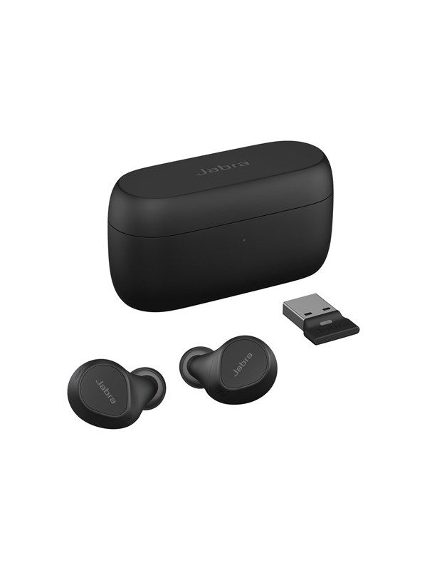 Jabra Evolve2 Buds True Wireless -headset, USB-A UC, musta