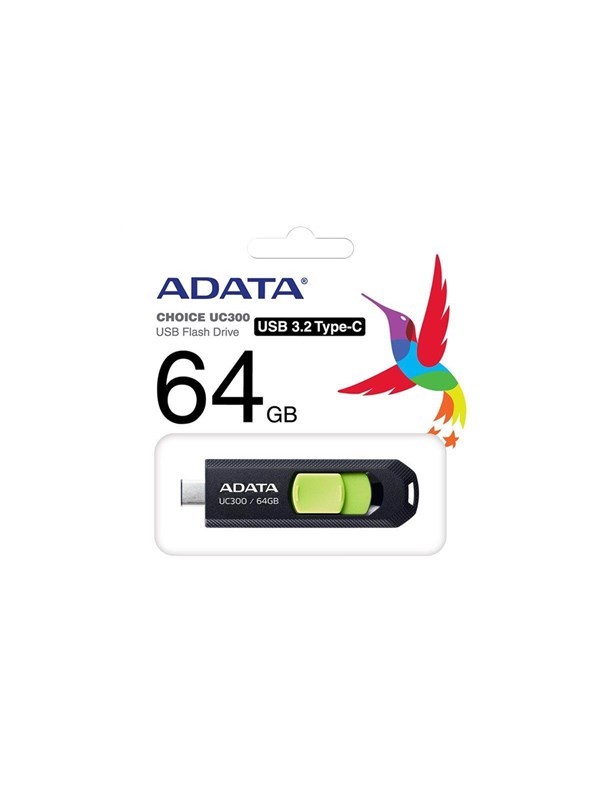 A-Data UC300 - Vihreä - 64GB - USB-tikku