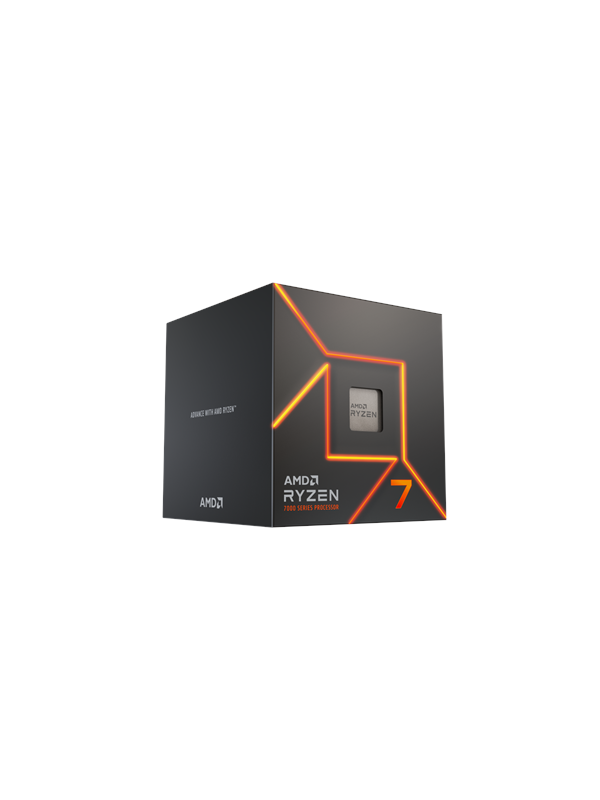 AMD Ryzen 7 7700 Wraith Prism CPU - 8 ydintä - 3.8 GHz - AMD AM5 - AMD Boxed (jäähdyttimen kanssa)