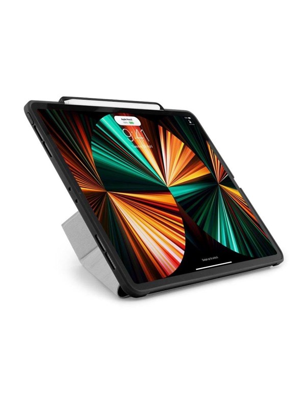 Pipetto iPad Pro 12.9" (2021) Origami No3 Pencil Case - Musta
