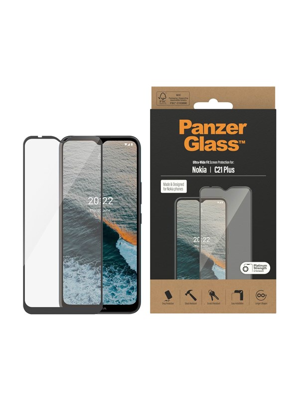 PanzerGlass Screen Protector Nokia C21+ | Ultra-Wide Fit