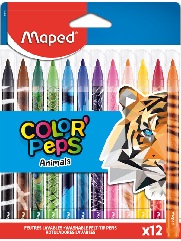 Maped Color"'Peps Animals Felt-pens x12