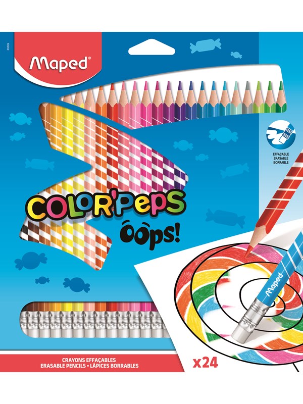 Maped Color"'Peps Oops Erasable Väri pencils x24