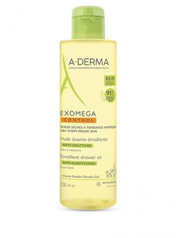 A-Derma Exomega Control Emolient Suihku Öljy 500 ml