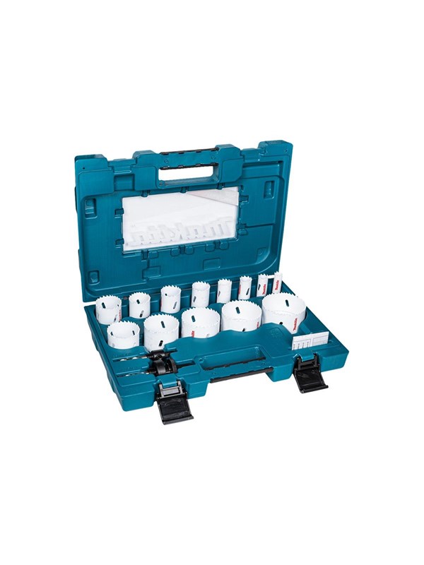 Makita hole saw set - for wood plastic aluminium steel - 16 pieces