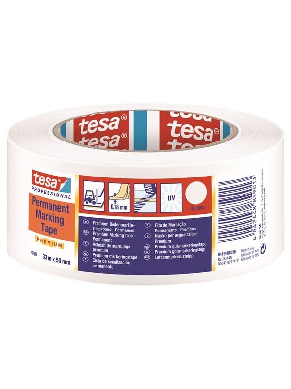 tesa Floor Merkintä Tape Premium indoor and outdoor 33m x 50 mm Valkoinen