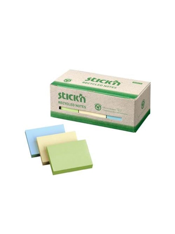 Stick"'n Kierrätetty - muistilaput - 38 x 51 mm - 1200 arkkia (12 x 100)